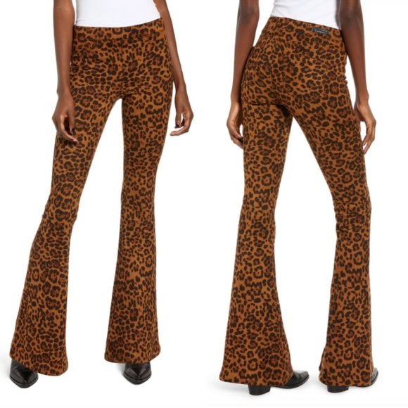 Blank NYC Pants - BLANK NYC Leopard Print Faux Suede Flare Pants NWT
